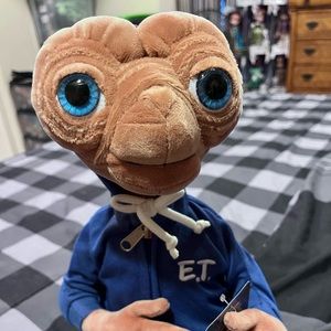 Universal E.T. Extra Terrestrial with Blue Embossed Hoodie Sweatshirt 15" Plush